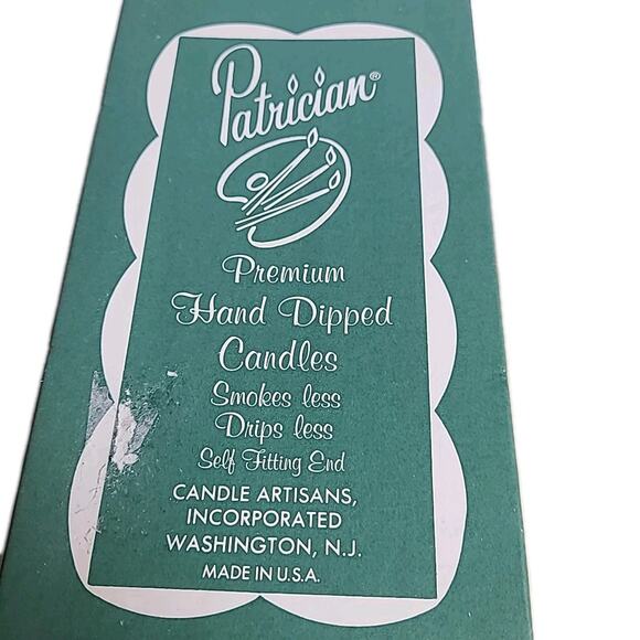 8 Vintage Patrician Taper Candles Cream Ivory 10" Dripless Smokeless Hand Dip - Picture 3 of 4